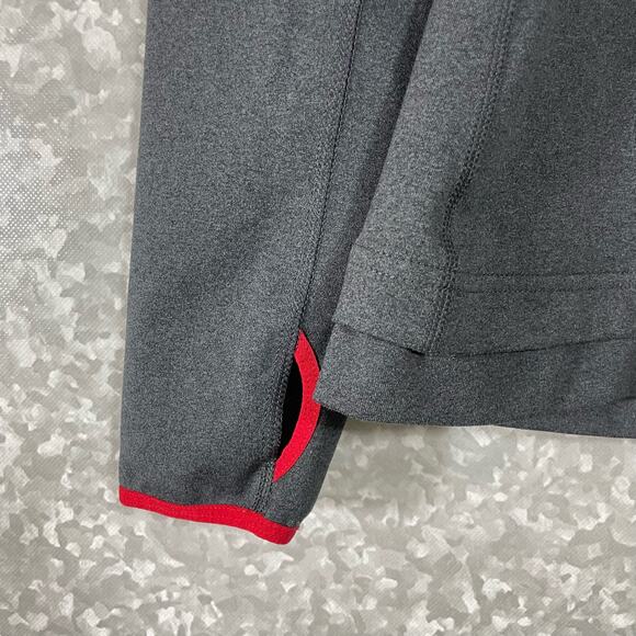 CCM Red & Gray Color Block Activewear 1/4 Zip Jacket - Size Small - Thumbholes - Picture 3 of 7